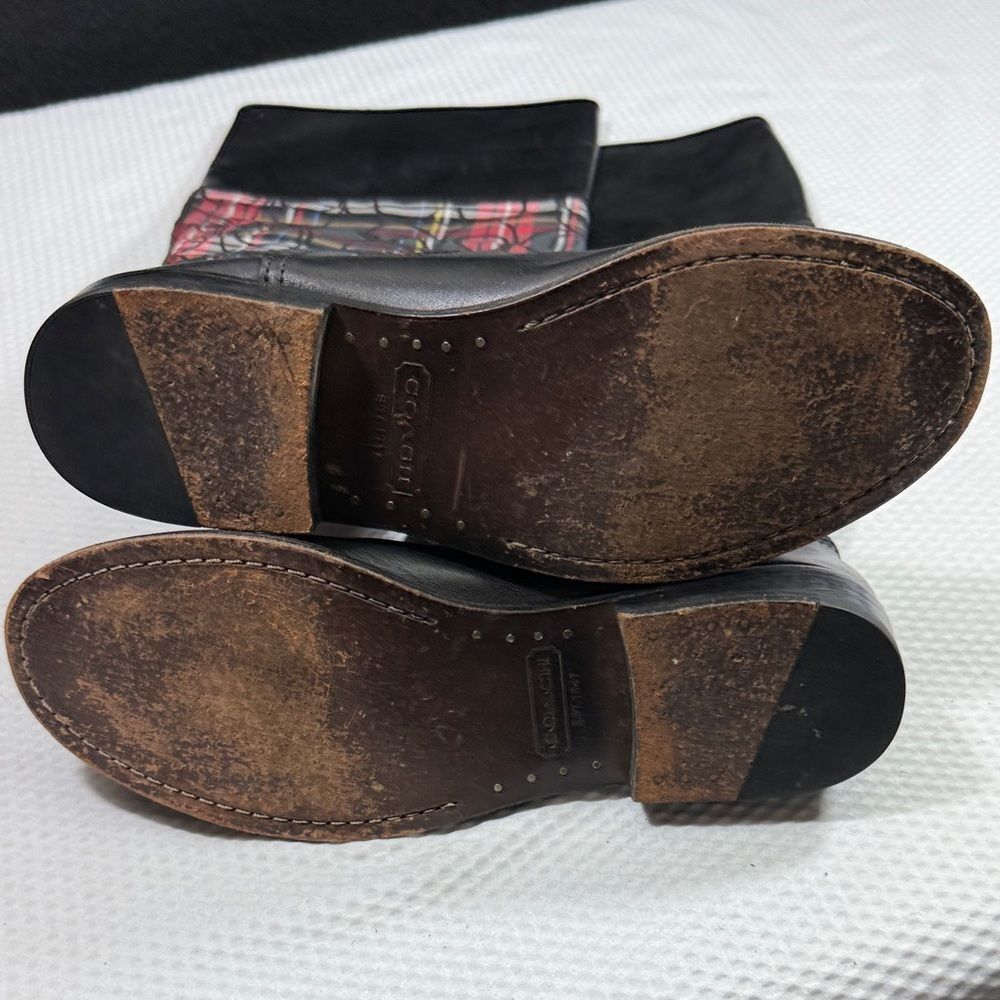 Coach Chrissi Tartan Plaid Green, Black and Red Boots Size 7 - Picture 7 of 14